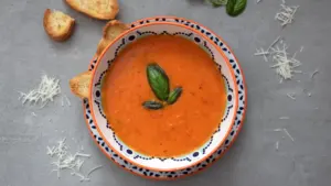 Late-Summer Roasted Tomato and Basil Soup