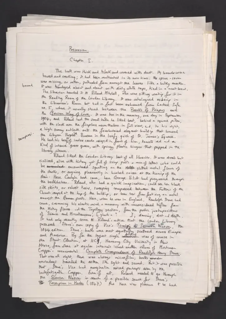 Byatt’s archive brings drafts and diaries to the British Library